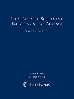 cover image of Legal Research Supplement: Exercises on Lexis Advance